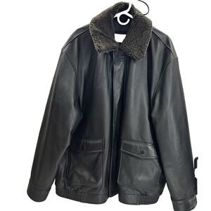 Vintage Jos. A. Bank Leather G1 Bomber Jacket Shearling Top Gun Schott XXL XXLT